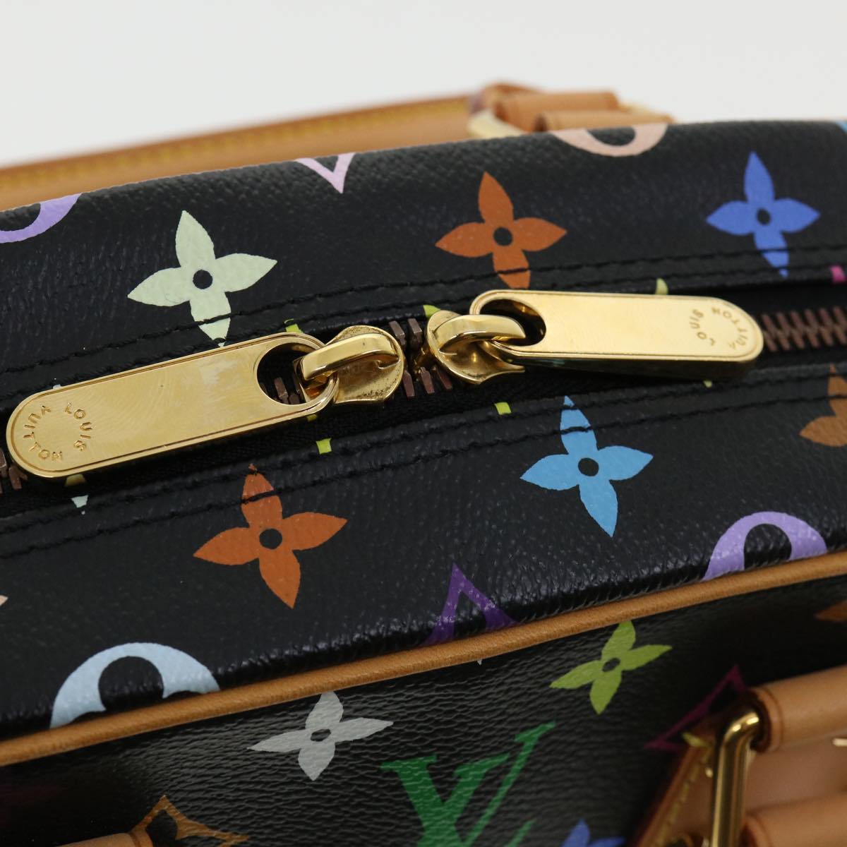 LOUIS VUITTON Monogram Multicolor Trouville Hand Bag Black LOUIS VUITTON Monogram Multicolor Trouville Hand Bag Black