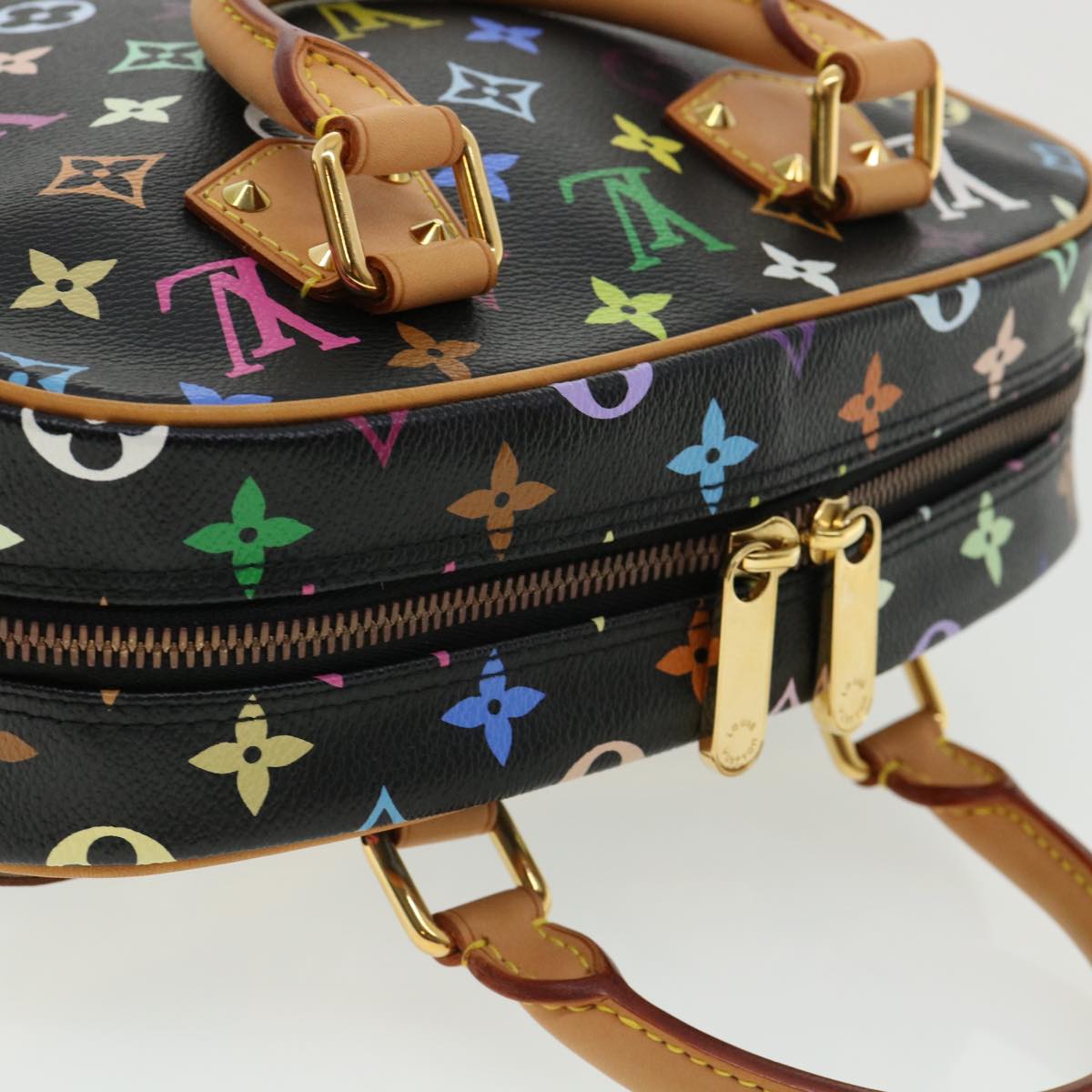 LOUIS VUITTON Monogram Multicolor Trouville Hand Bag Black LOUIS VUITTON Monogram Multicolor Trouville Hand Bag Black