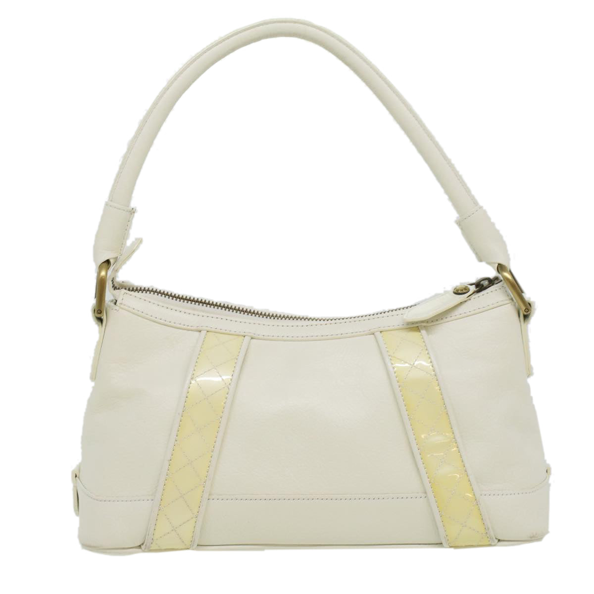 BURBERRY Shoulder Bag Leather White Auth am3357 - 0