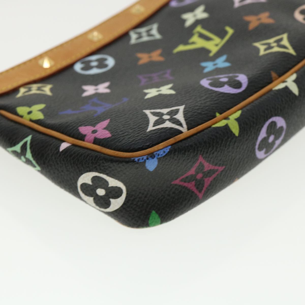 LOUIS VUITTON Multicolor Pochette Accessoires Pouch Black M92648 LV Auth am3370