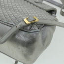 BALLY Matelasse Backpack Leather Silver Auth am3396-8