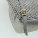 BALLY Matelasse Backpack Leather Silver Auth am3396-17