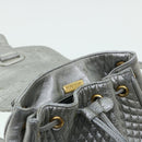 BALLY Matelasse Backpack Leather Silver Auth am3396-18