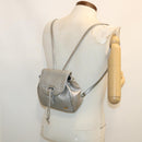 BALLY Matelasse Backpack Leather Silver Auth am3396-24