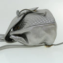 BALLY Matelasse Backpack Leather Silver Auth am3396-3