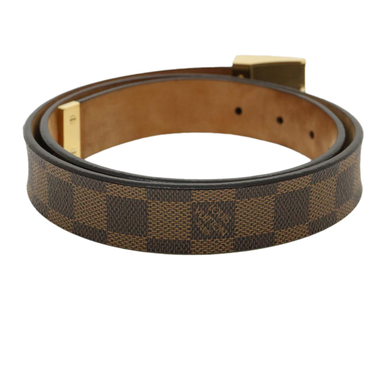 LOUIS VUITTON Damier Ebene Ceinture Carre Belt 39.4"" M6802V LV Auth am3397