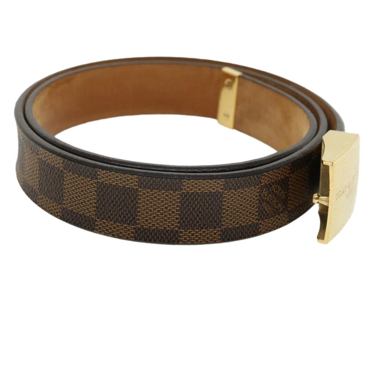 LOUIS VUITTON Damier Ebene Ceinture Carre Belt 39.4"" M6802V LV Auth am3397