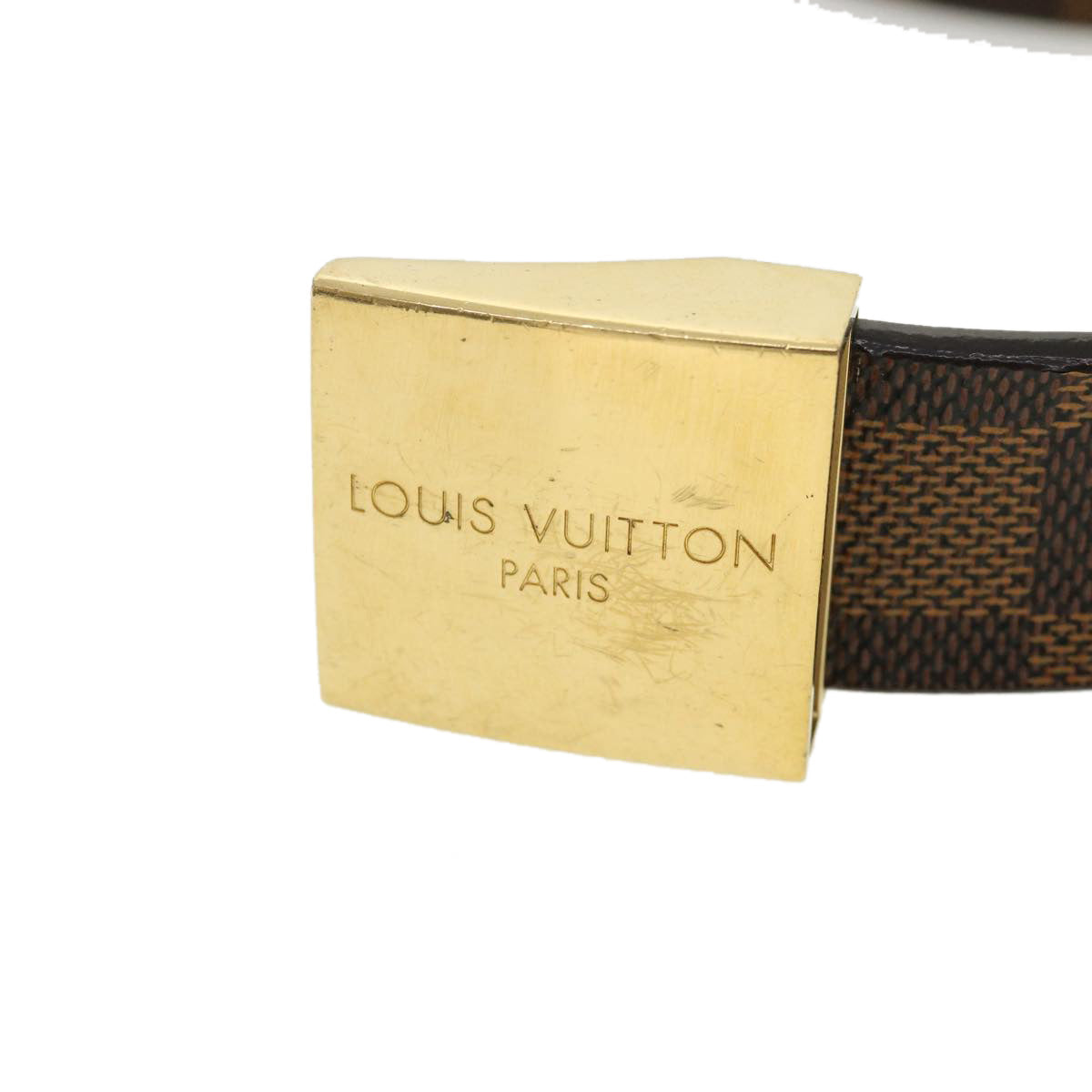 LOUIS VUITTON Damier Ebene Ceinture Carre Belt 39.4"" M6802V LV Auth am3397