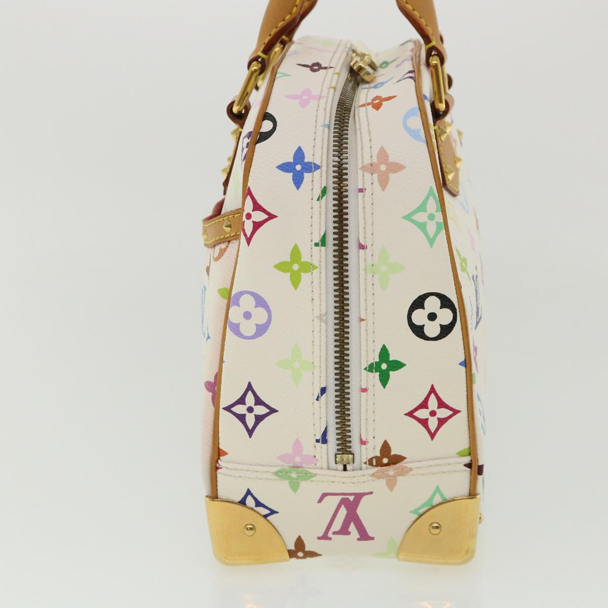 LOUIS VUITTON Monogram Multicolor Trouville Hand Bag White M92663 LV Auth am3411