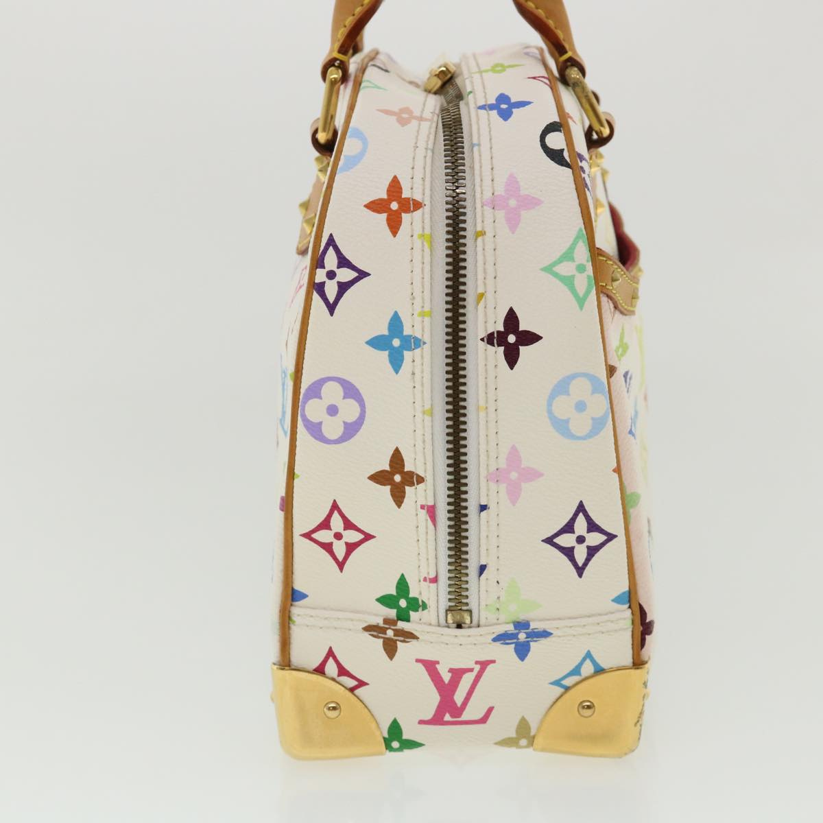 LOUIS VUITTON Monogram Multicolor Trouville Hand Bag White M92663 LV Auth am3411