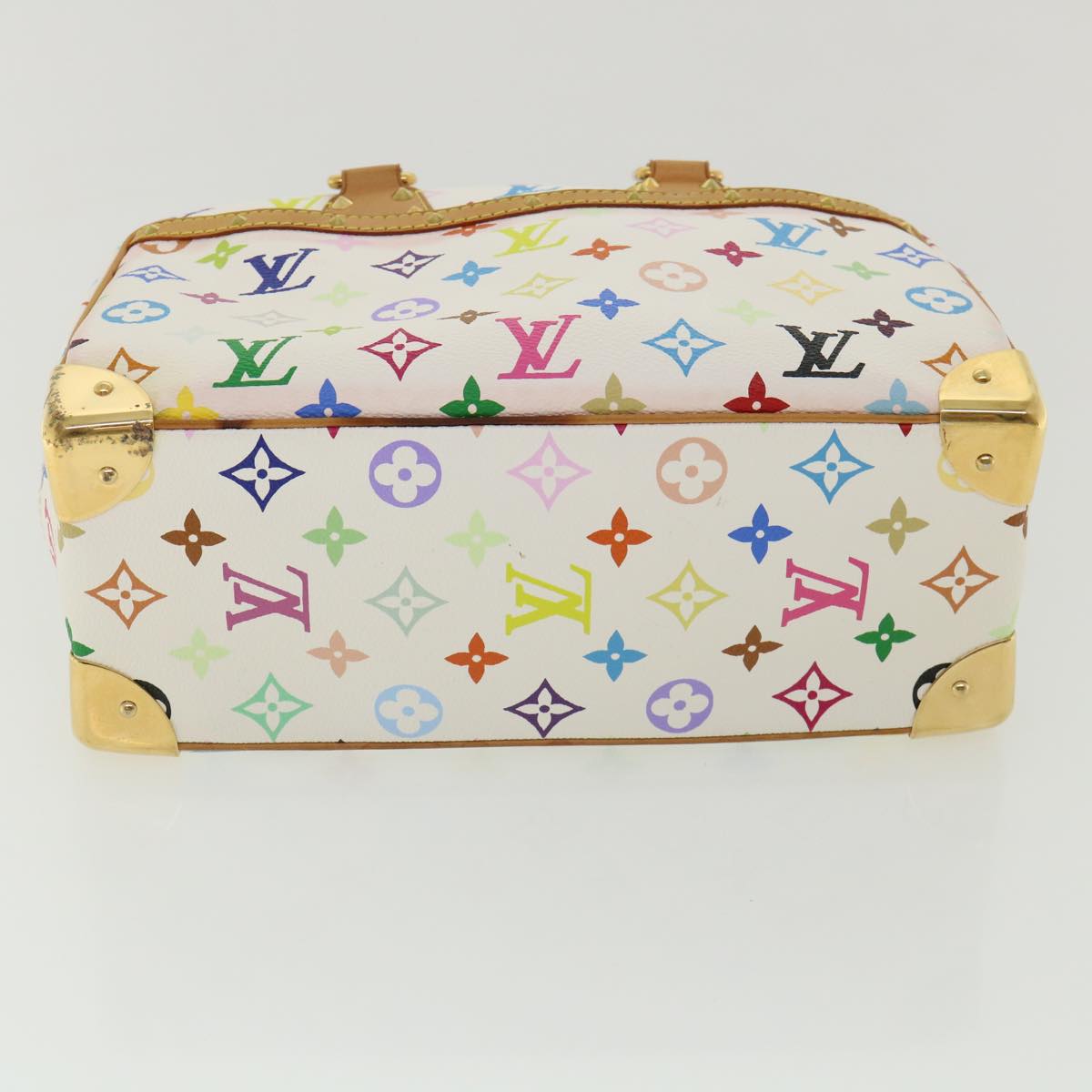 LOUIS VUITTON Monogram Multicolor Trouville Hand Bag White M92663 LV Auth am3411