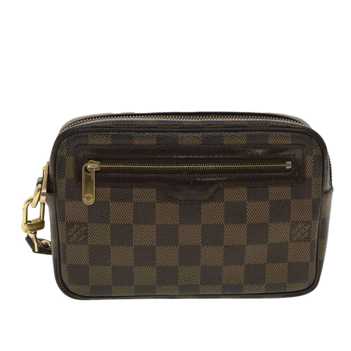 LOUIS VUITTON Damier Ebene Pochette Billets Macau Clutch Bag N61739 Auth am3450