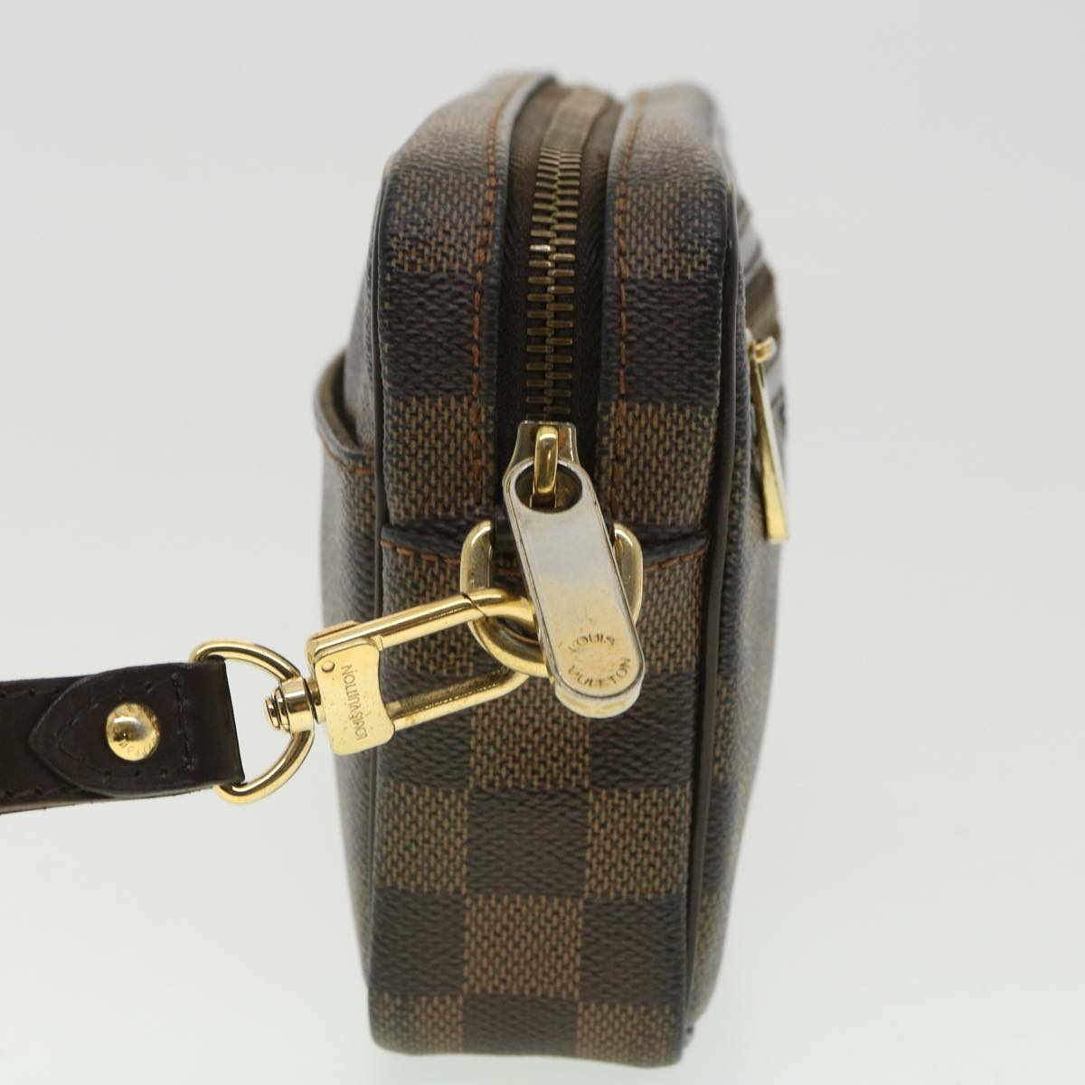 LOUIS VUITTON Damier Ebene Pochette Billets Macau Clutch Bag N61739 Auth am3450