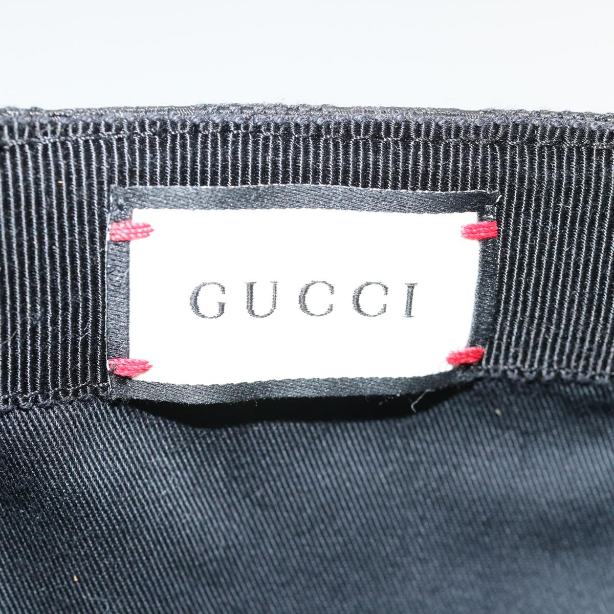 GUCCI Web Sherry Line GG Canvas Cap Black Green Red Auth am3454