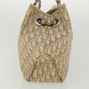 Christian Dior Trotter Canvas Chain Tote Bag PVC Leather Beige Auth am3502-3
