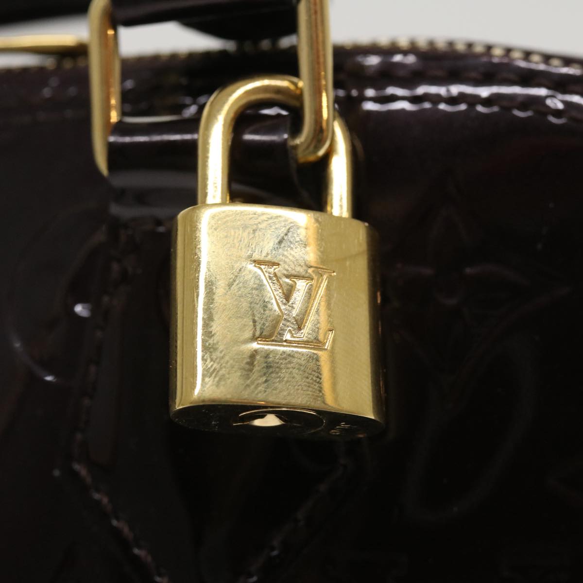 LOUIS VUITTON Monogram Vernis Alma PM Hand Bag Amarante M91611 LV Auth am3516