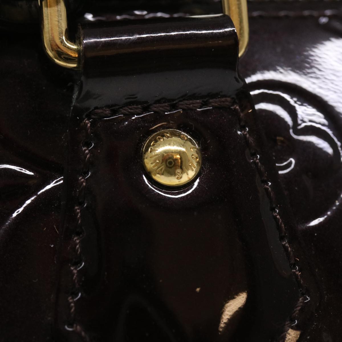 LOUIS VUITTON Monogram Vernis Alma PM Hand Bag Amarante M91611 LV Auth am3516