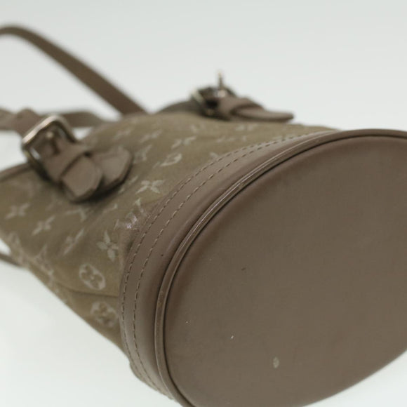 LOUIS VUITTON Monogram Satin Little bucket Hand Bag Beige M92145 LV Auth am3521A