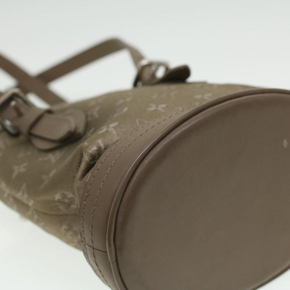 LOUIS VUITTON Monogram Satin Little bucket Hand Bag Beige M92145 LV Auth am3521A