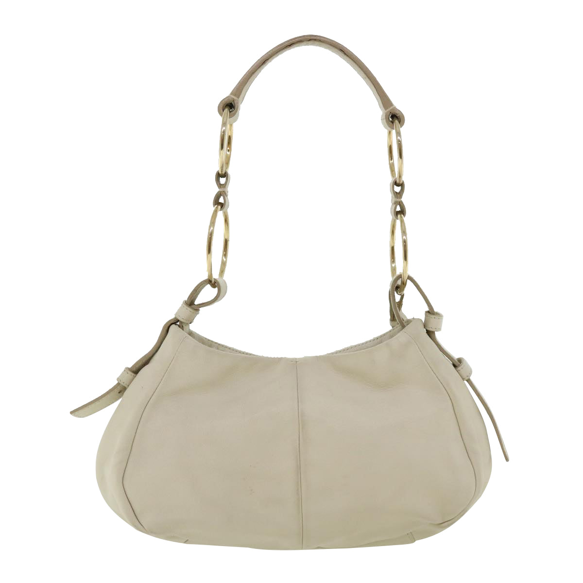 SAINT LAURENT Shoulder Bag Leather White Auth am3557 - 0