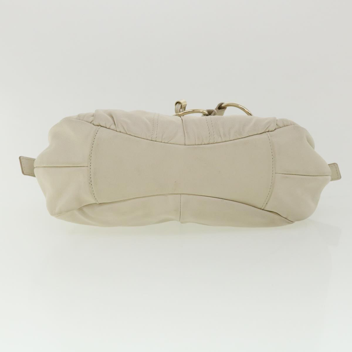 SAINT LAURENT Shoulder Bag Leather White Auth am3557
