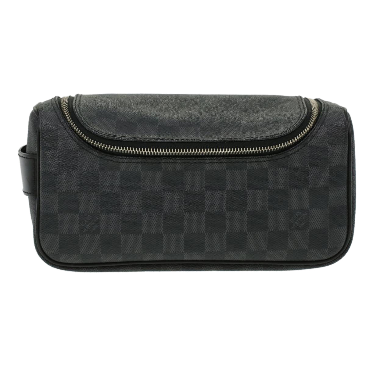 LOUIS VUITTON Damier Graphite Toiletry Pouch Clutch Bag N47625 LV Auth am3569