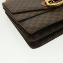 CELINE Macadam Canvas Hand Bag PVC Leather Brown Auth am3590-14