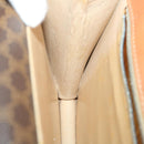 CELINE Macadam Canvas Hand Bag PVC Leather Brown Auth am3590-26