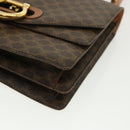 CELINE Macadam Canvas Hand Bag PVC Leather Brown Auth am3590-8