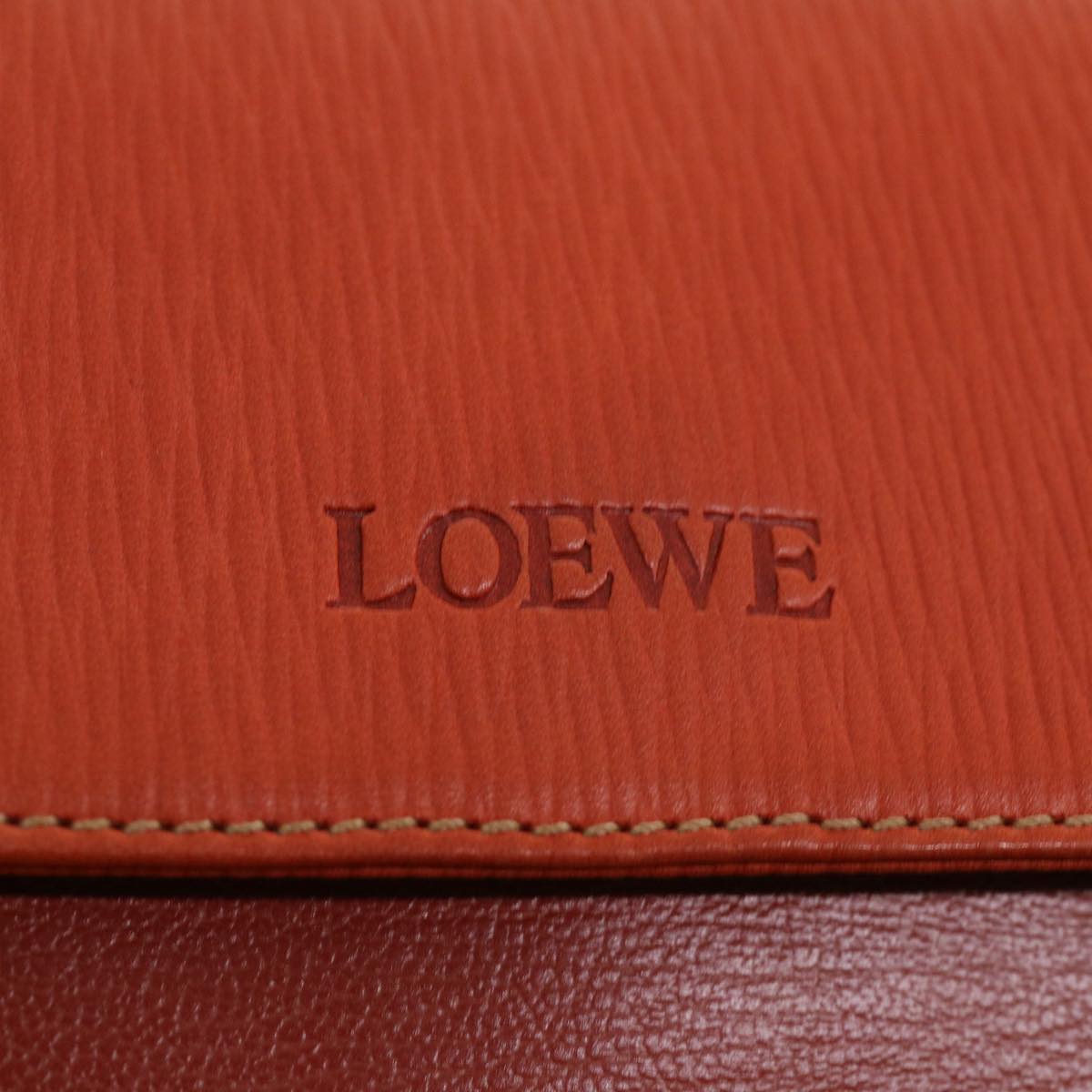 LOEWE Twist Hand Bag Leather Red Auth am3594