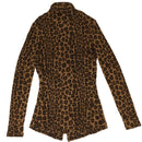 FENDI Leopard Long Sleeved Shirt Wool Brown Auth am3595-3