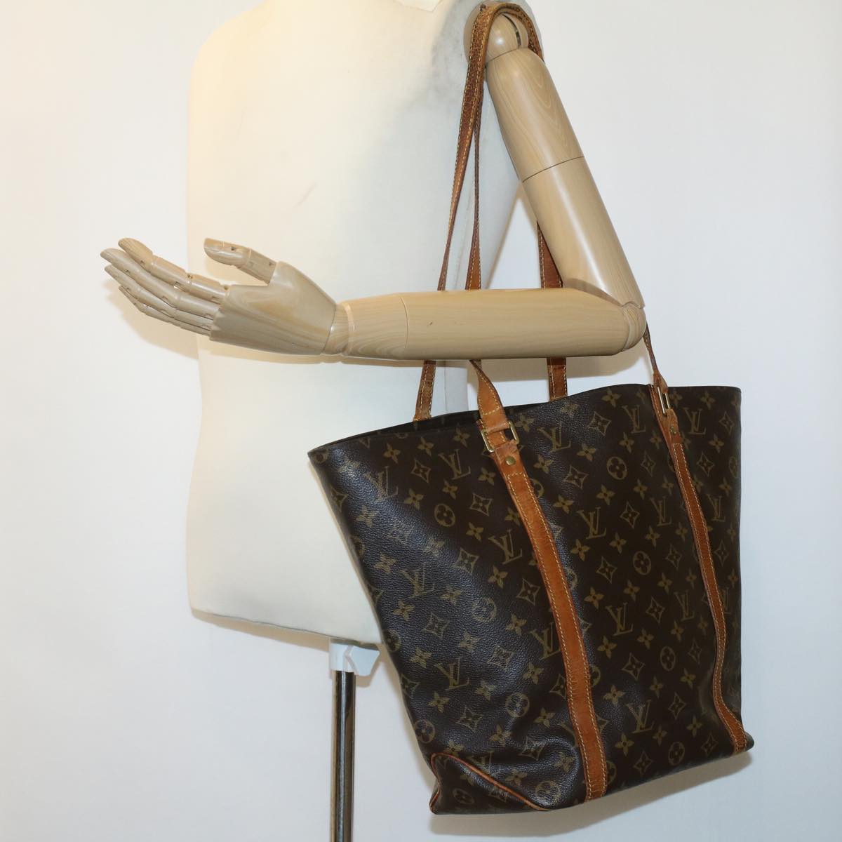 LOUIS VUITTON Monogram Sac Shopping Tote Bag M51108 LV Auth am3605