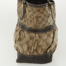 GUCCI GG Canvas Tote Bag Coated Canvas Beige Dark Brown Auth am3623-3