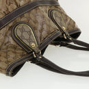 GUCCI GG Canvas Tote Bag Coated Canvas Beige Dark Brown Auth am3623-6