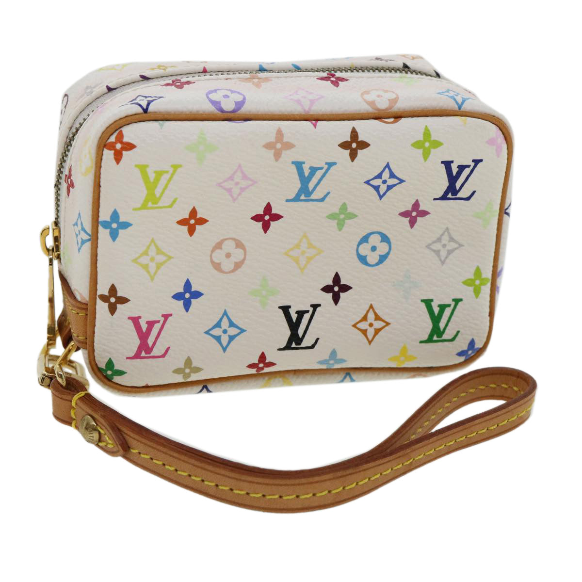 LOUIS VUITTON Monogram Multicolor Trousse Wapity Pouch White M58033 Auth am3638