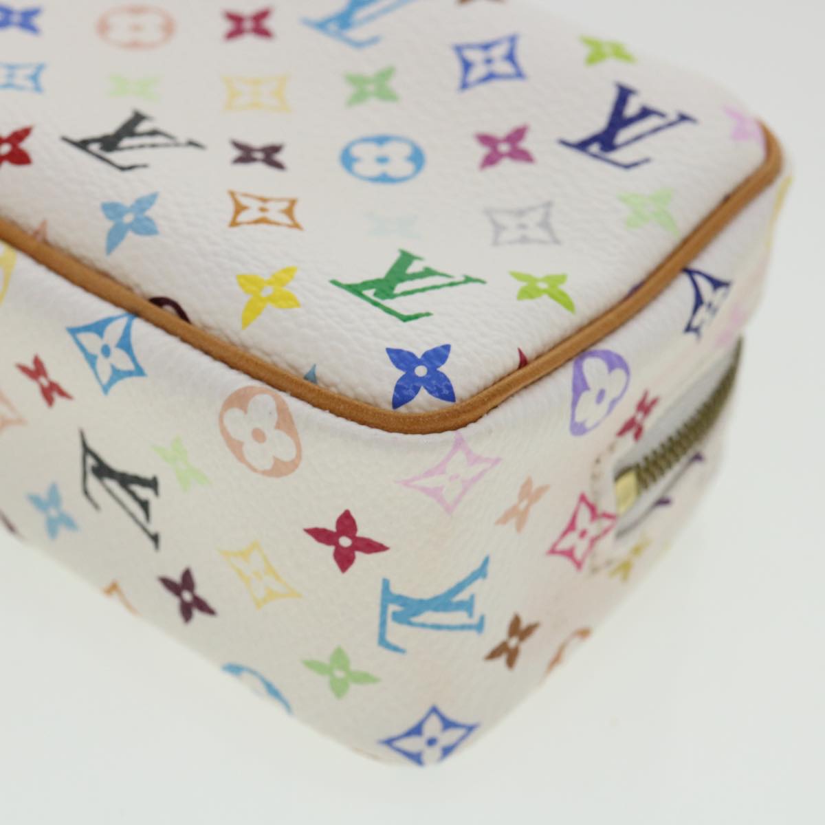 LOUIS VUITTON Monogram Multicolor Trousse Wapity Pouch White M58033 Auth am3638