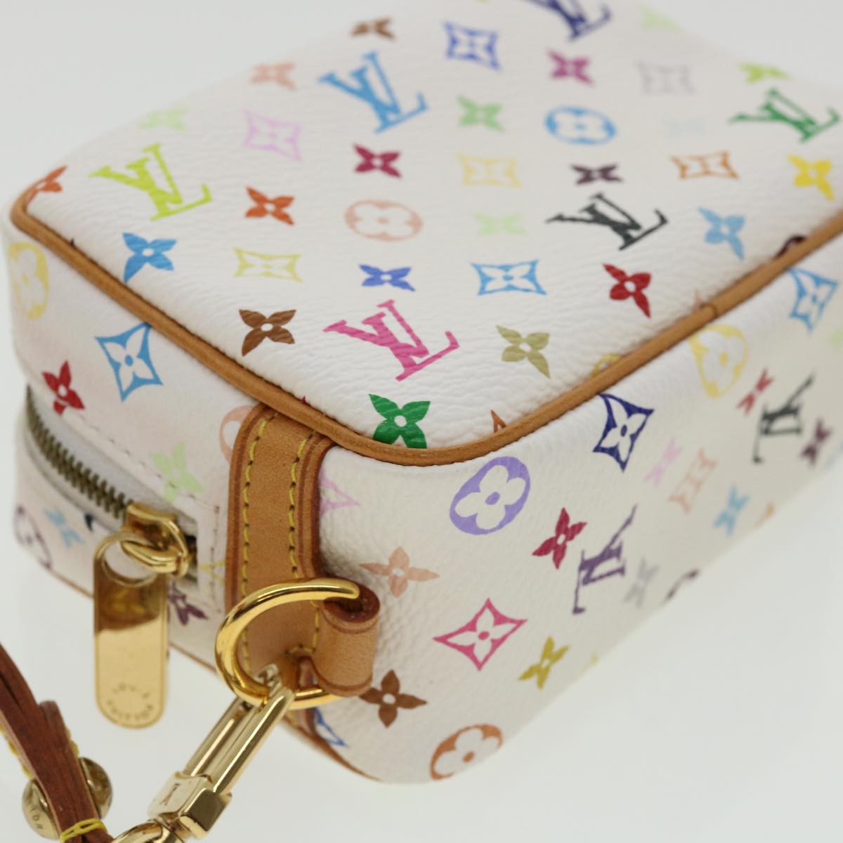 LOUIS VUITTON Monogram Multicolor Trousse Wapity Pouch White M58033 Auth am3638