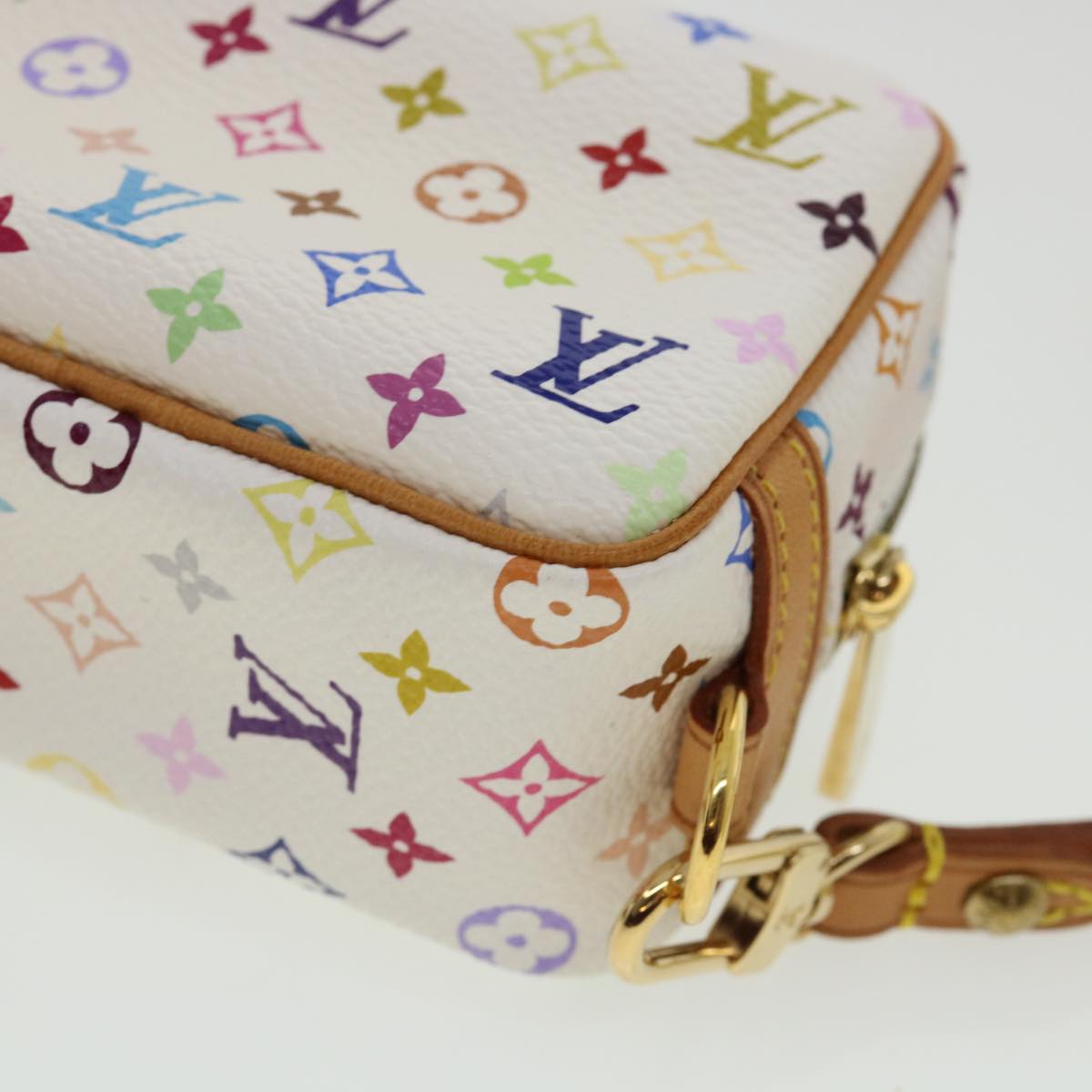 LOUIS VUITTON Monogram Multicolor Trousse Wapity Pouch White M58033 Auth am3638