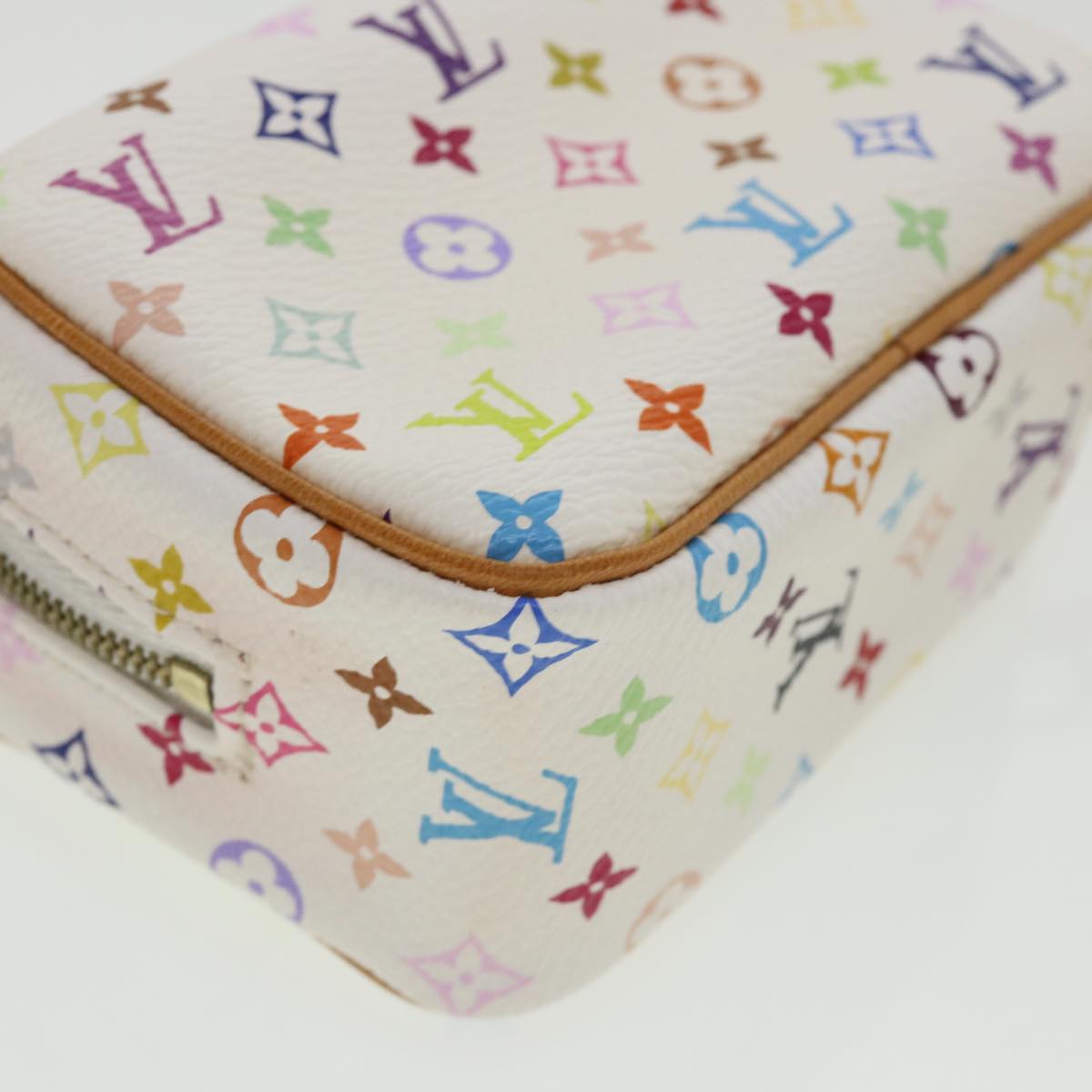 LOUIS VUITTON Monogram Multicolor Trousse Wapity Pouch White M58033 Auth am3638