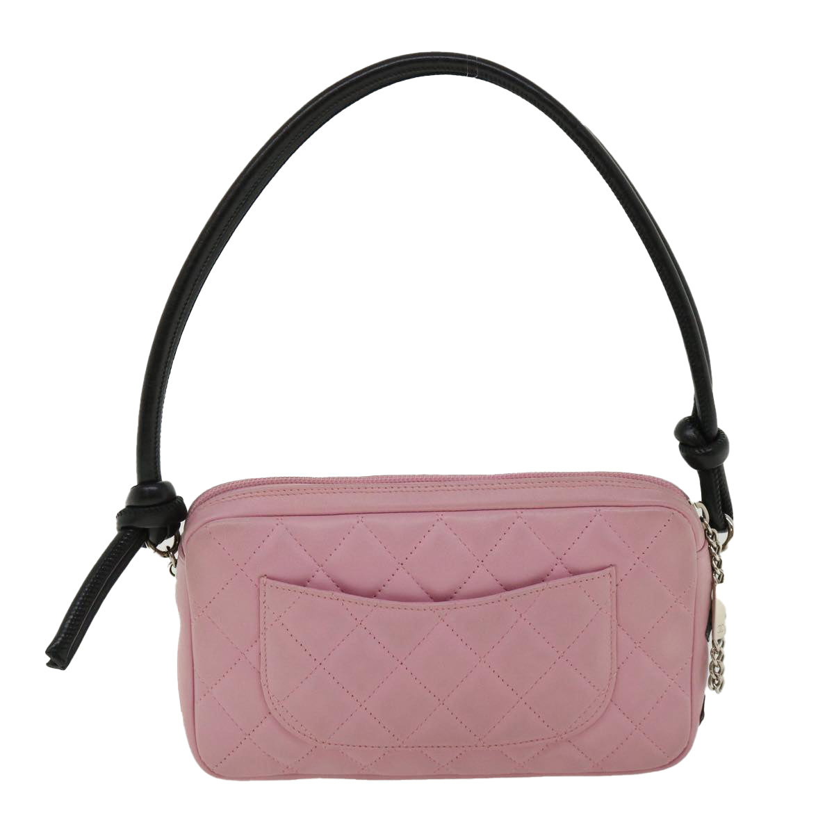 CHANEL Cambon Line Shoulder Bag Leather Pink CC Auth am3640A - 0
