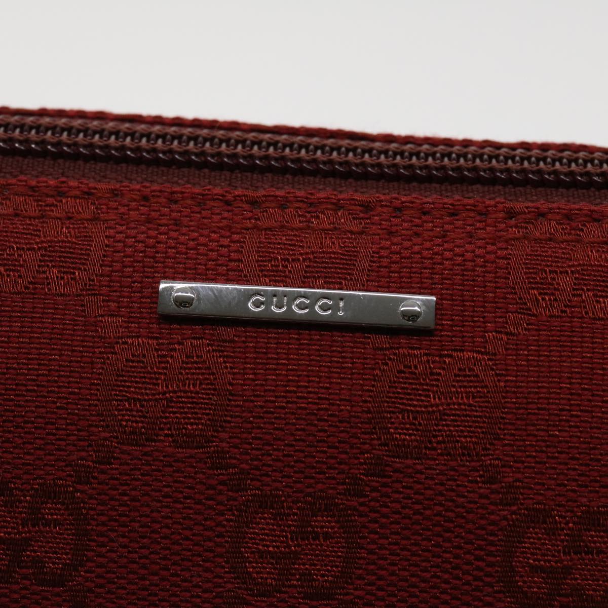GUCCI GG Canvas Accessory Pouch Red 07198 Auth am3657