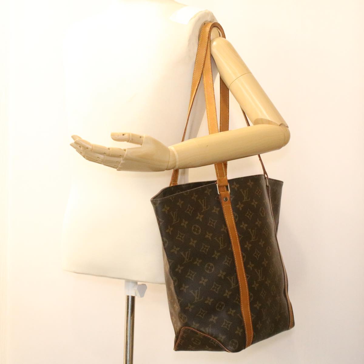 LOUIS VUITTON Monogram Sac Shopping Tote Bag M51108 LV Auth am3683