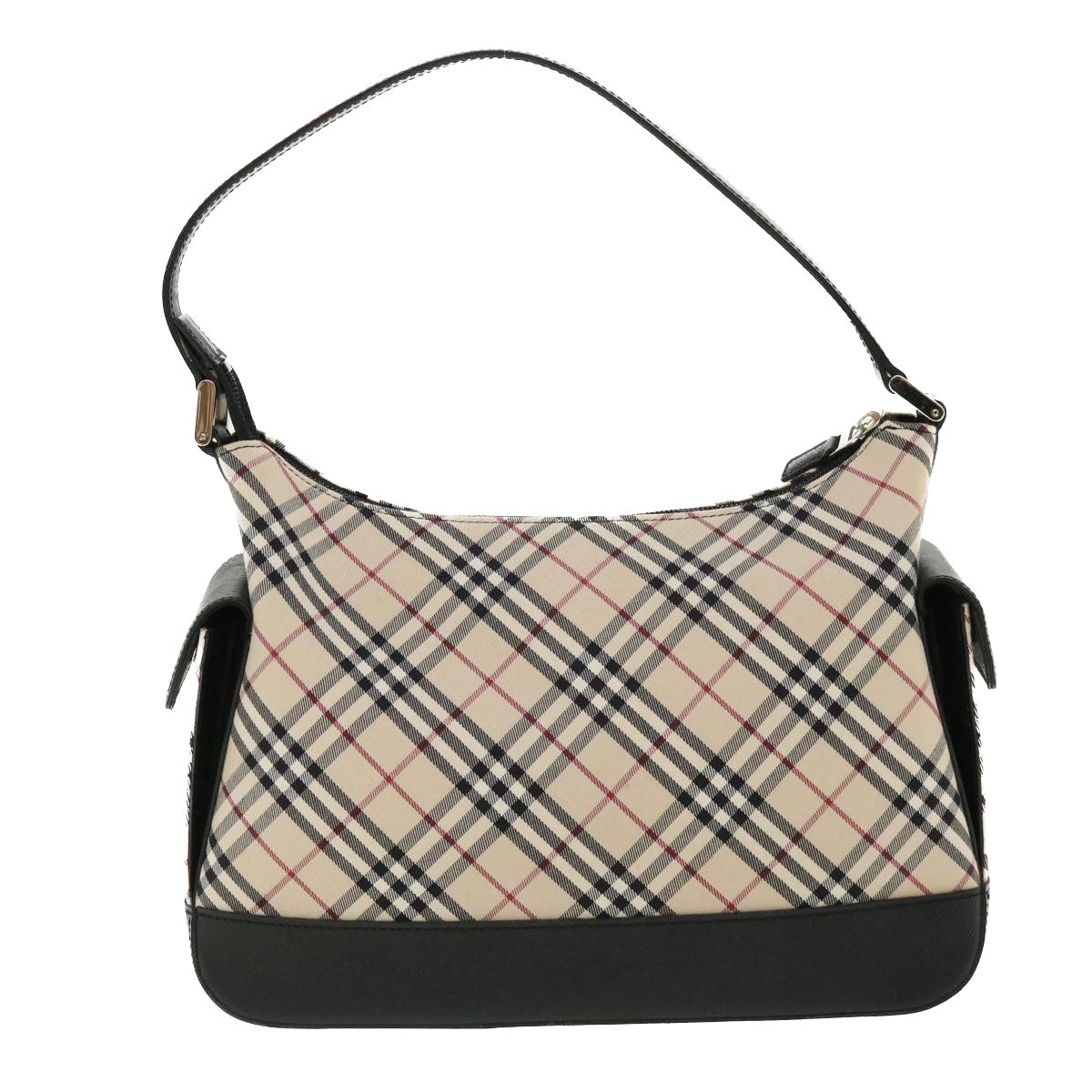 BURBERRY Nova Check Shoulder Bag Nylon Beige Black Auth am3722 - 0