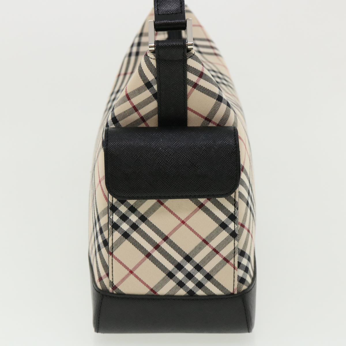 BURBERRY Nova Check Shoulder Bag Nylon Beige Black Auth am3722