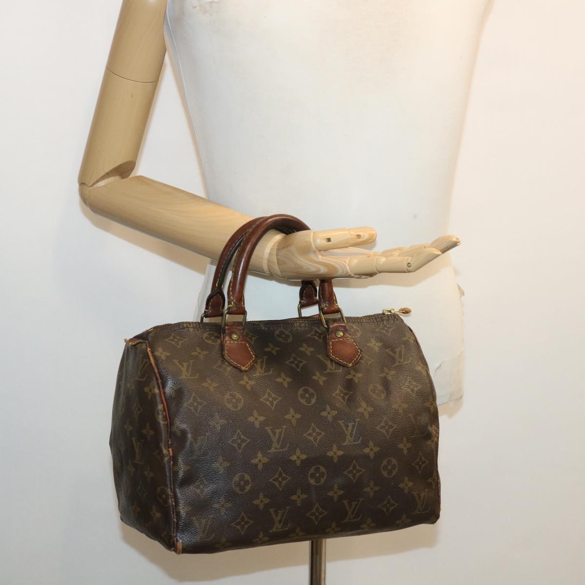 LOUIS VUITTON Monogram Speedy 25 Hand Bag M41528 LV Auth am3731