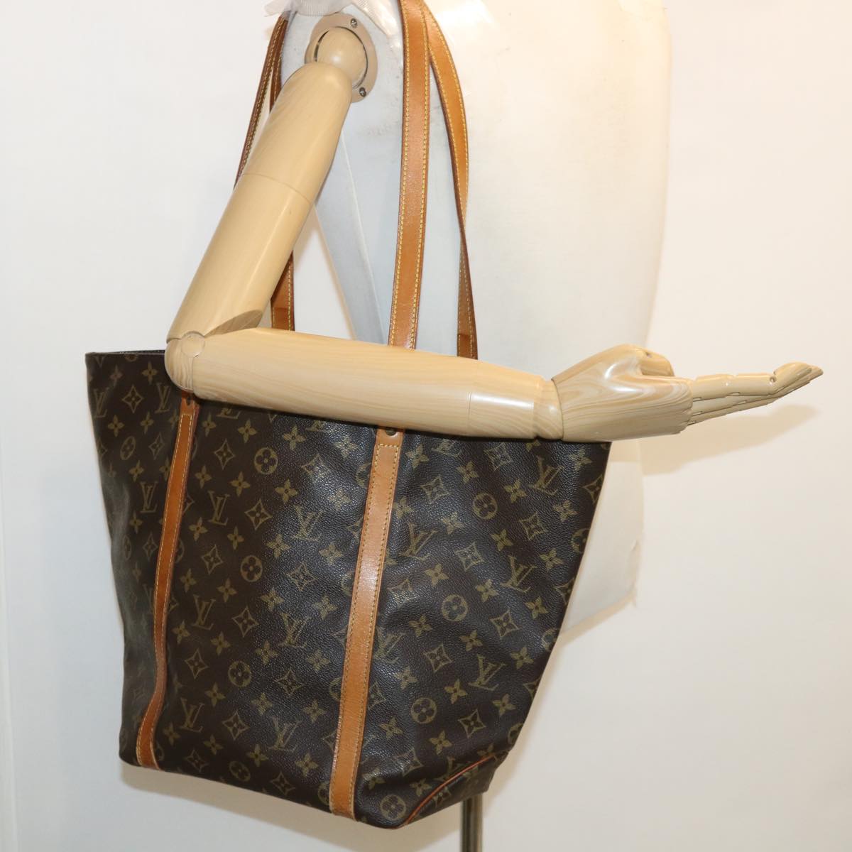 LOUIS VUITTON Monogram Sac Shopping Tote Bag M51108 LV Auth am3742