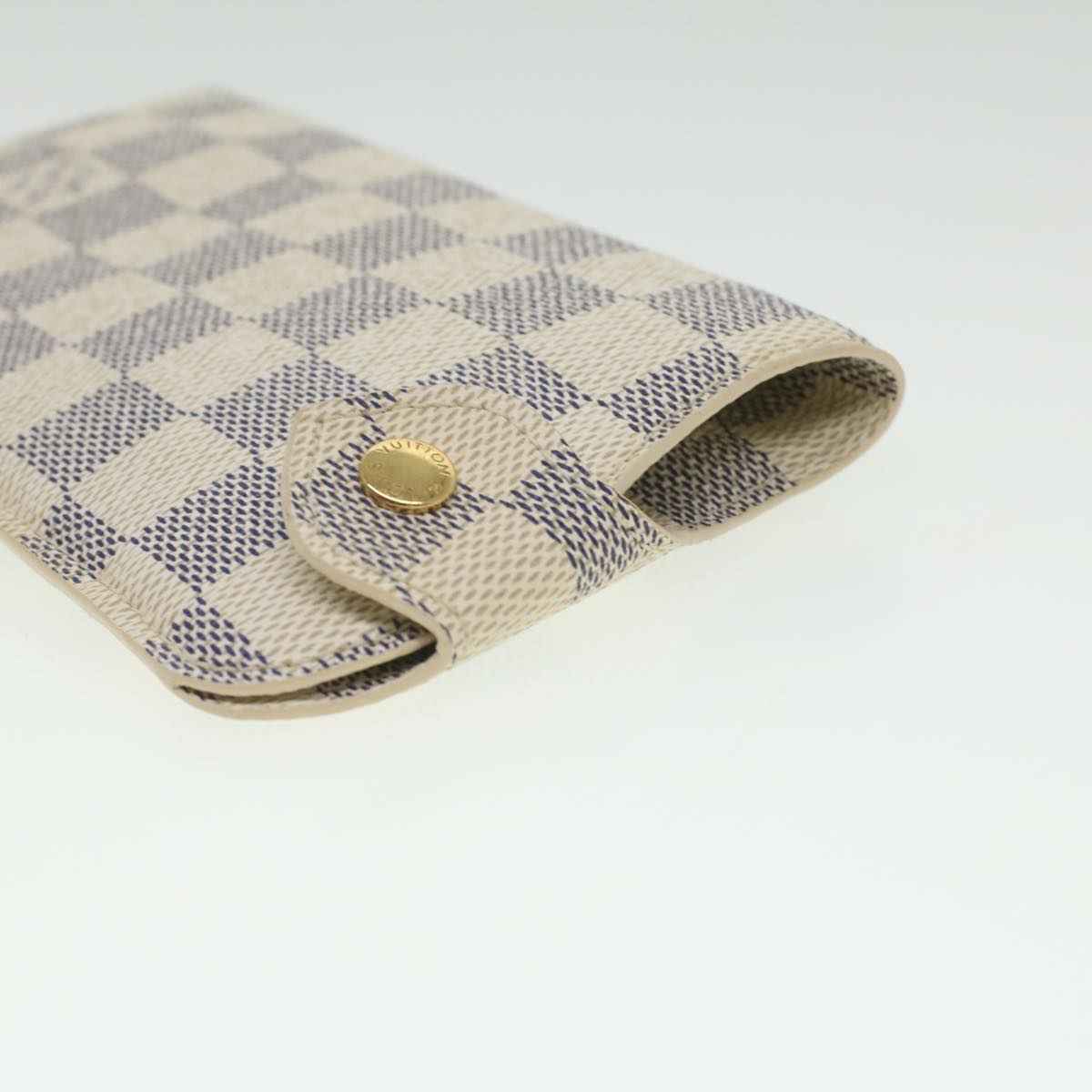 LOUIS VUITTON Damier Azur Etui A Lunettes MM Glasses Case N60025 LV Auth am3770