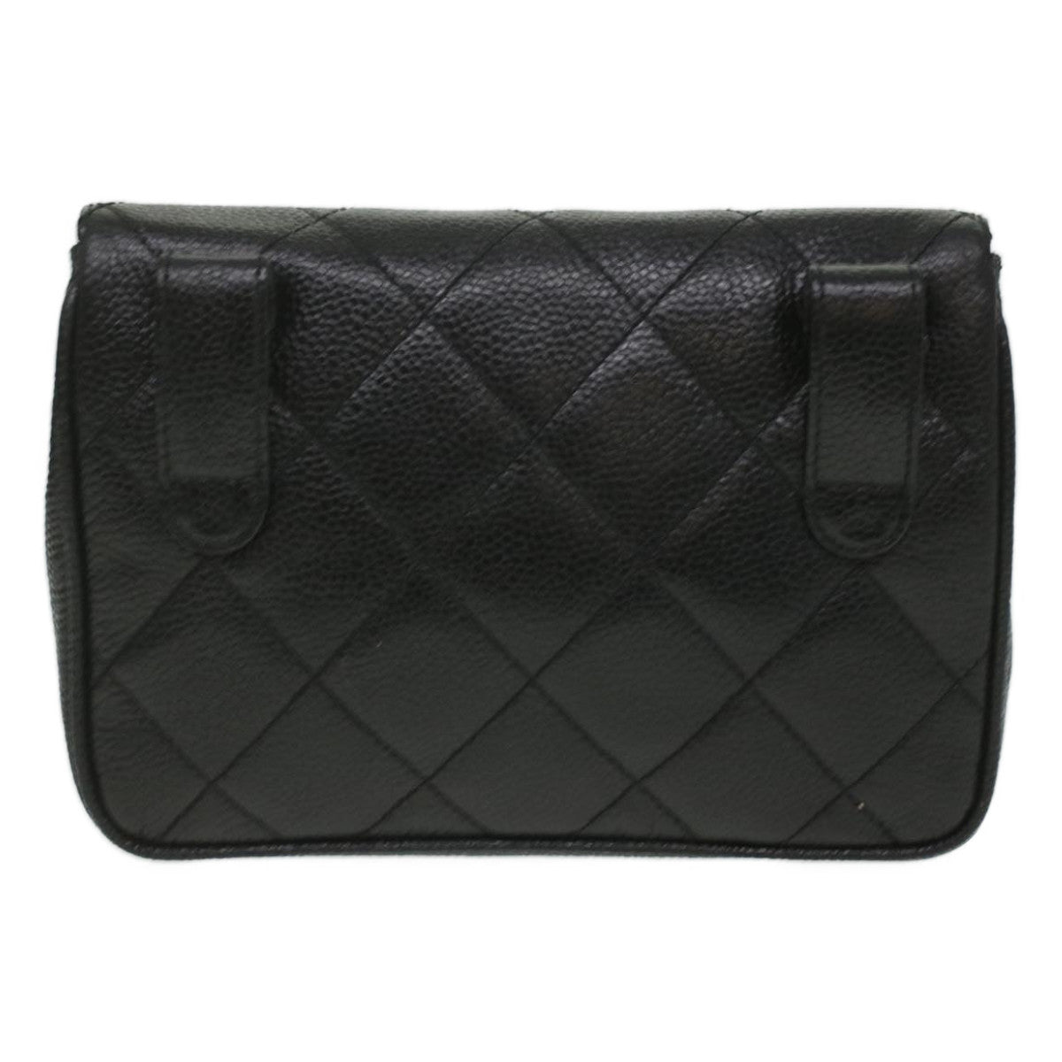 CHANEL Bum Bag Waist Bag Caviar Skin 75/30 Black CC Auth am3771A - 0