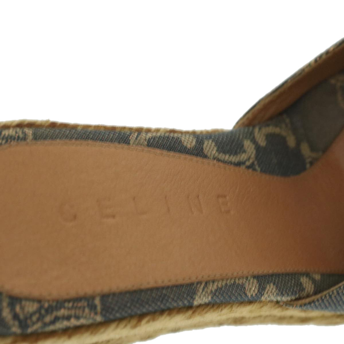 CELINE Paris Macadam Canvas pumps 9B Blue Auth am3772