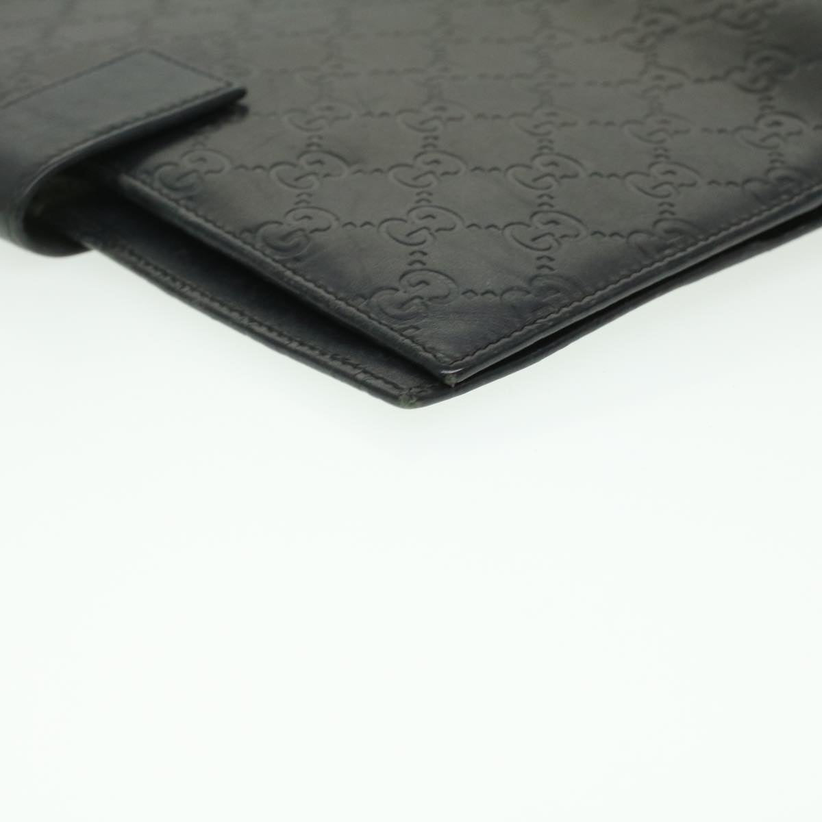 GUCCI Guccissima Agenda GM Day Planner Cover Black 115240 Auth am3801